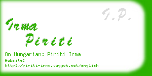 irma piriti business card